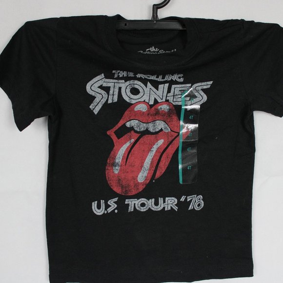 Toddler Boys Rolling Stones Tshirt US Tour 78 Short Sleeve Black 4T - Picture 1 of 3